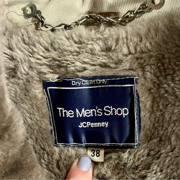 The Men's Shop JC Penney’s Beige Faux Fur lined Coat size 38 - Picture 6 of 7